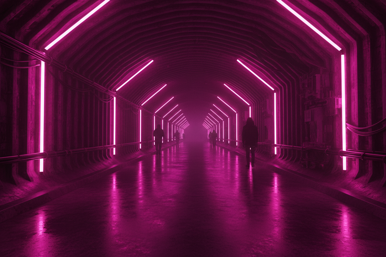 Tunnel néon rose fluo